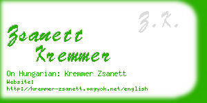 zsanett kremmer business card